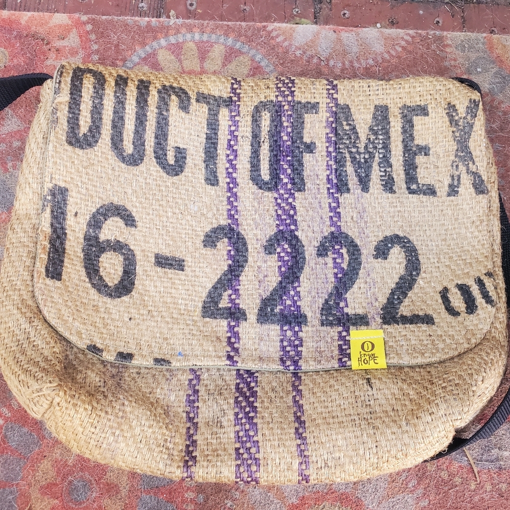 I Know Hope Burlap Messenger Bag NWT - Picture 1 of 7